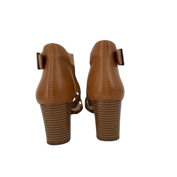 Clarks Womens Deva Heidi Tan Leather Ankle Strap Heels Size 8.5 M - Picture 7 of 9